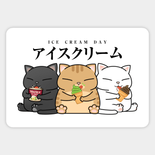 Chubby Cat Trio Ice Cream Sticker